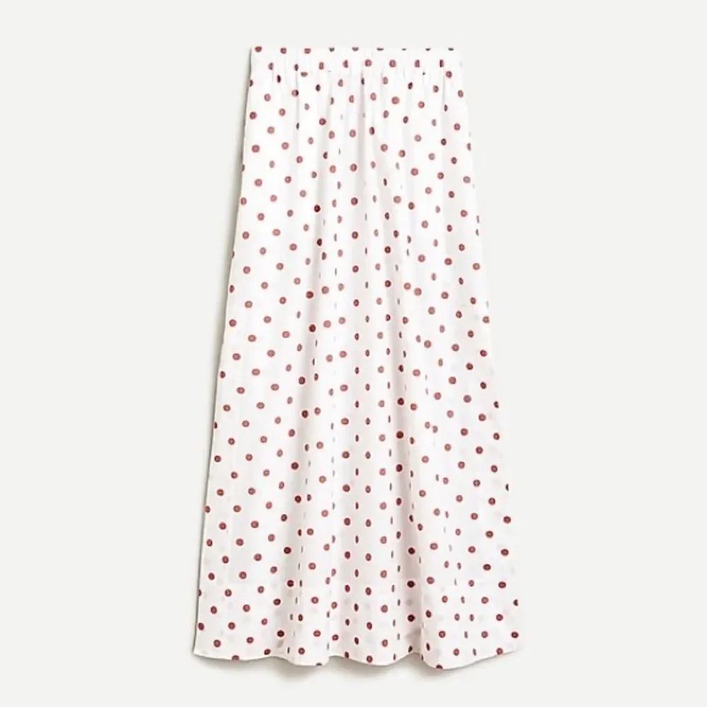 J.Crew White Rose Dot Side-Slit Maxi Skirt | Cotton Poplin | Size Small | New